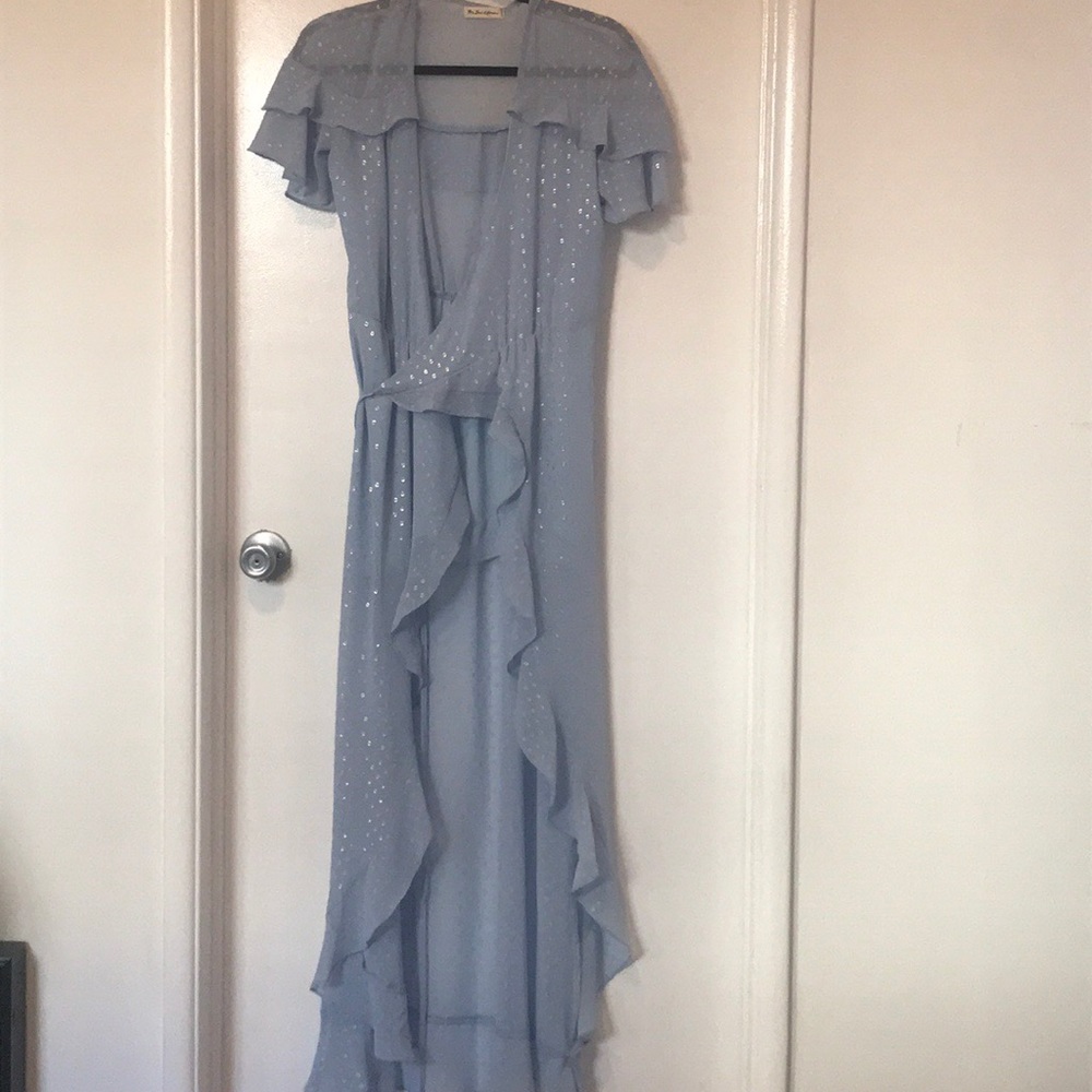 For Love and Lemons light blue wrap dress. 💙